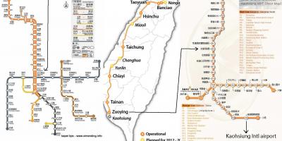 Карта Тайбэй высакахуткасны жалезнай дарогі