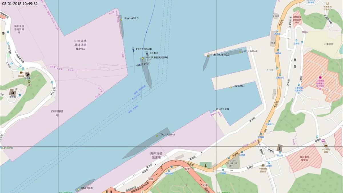 карта порт Цзілун 