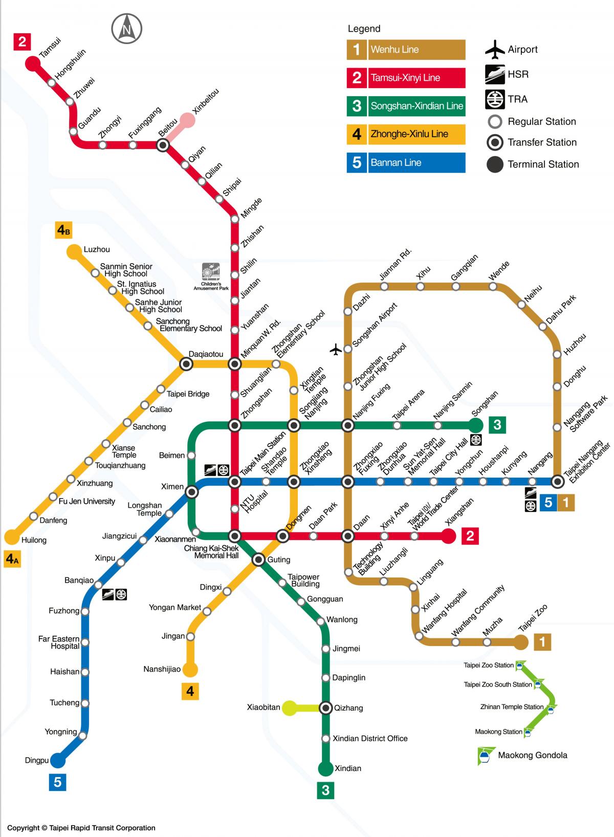 Карта метро Тайбэя 