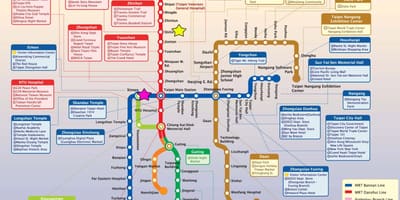 Карта Тайбэй мясцовы цягнік