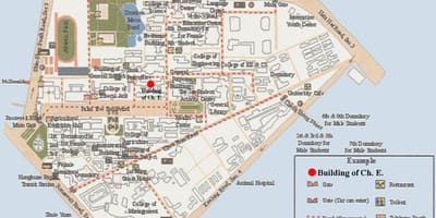 Тайваньскі карту кампуса універсітэта 